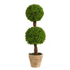 Nearly Natural T2023 2.5` Boxwood Double Ball Topiary Artificial Trees