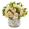 Nearly Natural Camellia Artificial Arrangement in Decorative Vase