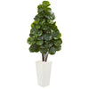 Nearly Natural 9382 68" Artificial Green Fiddle Leaf Fig Tree in White Tower Planter