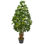 Nearly Natural 9134 4' Artificial Green Schefflera Tree in Planter