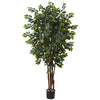 Nearly Natural 5452 7' Artificial Green Sakaki Silk Tree