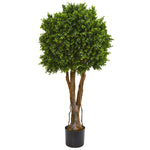 Nearly Natural 9150 46" Artificial Green Boxwood Topiary Tree, UV Resistant (Indoor/Outdoor)