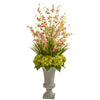 Nearly Natural Cherry Blossom & Hydrangeas Artificial Arrangement in Urn