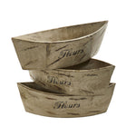 Nearly Natural 0532-S3 5" White Washed Wood Planter, Set of 3