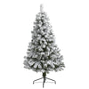 Nearly Natural 5` Flocked West Virginia Fir Artificial Christmas Tree