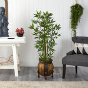Nearly Natural T2519 4.5` Bamboo Palm Artificial Tree in Decorative Planter