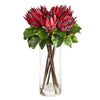 Nearly Natural A1485 22” King Protea Artificial Arrangement in Glass Vases