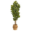 Nearly Natural T2966 6` Oak Artificial Tree in Natural Jute Planter with Tassels
