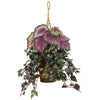 Nearly Natural 6995 34" Artificial Green & Purple Wandering Jew & Begonia in Hanging Basket