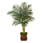 Nearly Natural  T2213 50" Golden Cane Artificial Palm Tree in Metal Planter