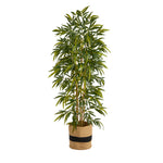 Nearly Natural T2978 75`` Bamboo Artificial Tree in Natural Cotton Planters