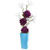 Nearly Natural 53`` Musella Artificial Arrangement in Blue Planter