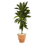 Nearly Natural 4`Dracaena Artificial Plant in Terra-Cotta Planter (Real Touch)