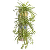 Nearly Natural 8351 39" Artificial Green Spider Plant in Three-Tiered Wall Decor Planter