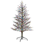 Nearly Natural 5` Frosted Berry Twig Artificial Christmas Tree with 200 Multicolored Gum Ball LED Lights and 386 Bendable Branches