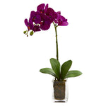 Nearly Natural 24`` Orchid Phalaenopsis Artificial Arrangement in Vase