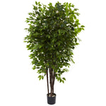 Nearly Natural 5402 6.5' Artificial Green Deluxe Ficus Tree