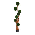 Nearly Natural T1559 6’ Boxwood Ball Topiary Artificial Tree with Natural Trunk