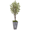 Nearly Natural 5852 6' Artificial Green Olive Tree in Stone Planter