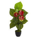 Nearly Natural 8302 30" Artificial Green Real Touch Anthurium Plant in Pot