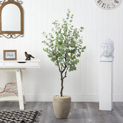 Nearly Natural T2595 5` Eucalyptus Artificial Tree in Sandstone Planter