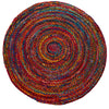 Nearly Natural D1010 5` x 5` Hand Braided Boho Colorful Chindi Round Rug