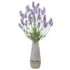Nearly Natural 8807 25" Artificial Lavender Plant in Vase with Gold Trimming