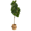 Nearly Natural T2910 5.5` Fiddle Leaf Artificial Tree in Natural Jute Planter with Tassels