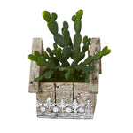 Nearly Natural 8848 10" Artificial Green Cactus Succulent Plant in Hanging Floral Design House Planter