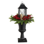 Nearly Natural A1861 Decorative Urn with Lantern and Included LED Candle