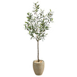 Nearly Natural T2553 5.5` Olive Artificial Tree in Sand Colored Planter