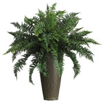 Nearly Natural 6540 Ruffle Fern with Decorative Vase Silk Plant