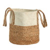 Nearly Natural 0359-S1 14" Boho Chic Basket Natural Cotton and Jute with Handles