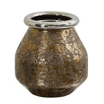 Nearly Natural 0756-S1 9.5” Textured Bronze Vase with Silver Rim