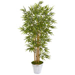 Nearly Natural 9865 62" Artificial Green Bamboo Tree in Tin Bucket