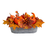 Nearly Natural A1788 12`` Fall Pumpkin and Berries Artificial Arrangement