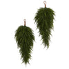 Nearly Natural 4593-S2 26" Artificial Green Cedar Teardrop, Set of 2