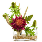 Nearly Natural Tropical Flower and Antlers Artificial Arrangement