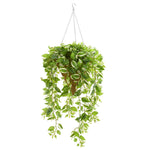 Nearly Natural 8583 48" Artificial Green Real Touch Wandering Jew Plant in Hanging Basket