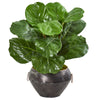 Nearly Natural 8661 22" Artificial Green Fiddle Leaf Plant in Decorative Planter