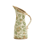 Nearly Natural 0187-S1 6.5" Tuscan Ceramic Green Scroll Pitcher Vases