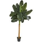 Nearly Natural 9127 94" Artificial Green Banana Tree in Black Pot