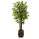 Nearly Natural T1058 67" Artificial Green Bamboo Tree in Decorative Planter