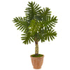 Nearly Natural 5847 4.5' Artificial Green Monstera Tree in Terracotta Pot