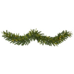 Nearly Natural 6` Green Pine Artificial Christmas Garland with 35 Clear LED Lights