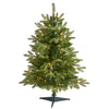 Nearly Natural 3` Snowed Grand Teton Fir Artificial Christmas Tree with 50 Clear Lights and 111 Bendable Branches