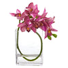 Nearly Natural Cymbidium Orchid Artificial in Glass Vase