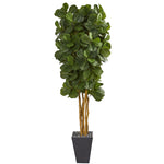 Nearly Natural 5612 7.5' Artificial Green Fiddle Leaf Tree in Slate Planter
