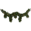 Nearly Natural 9` x 12`` Hanging Icicle Artificial Christmas Garland with 50 Multicolored LED Lights, Berries and Pine Cones