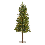 Nearly Natural 4` Alpine Artificial Christmas Tree with 100 Lights and 260 Bendable Branches